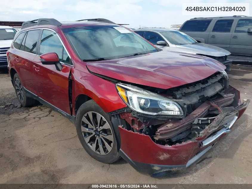 2017 Subaru Outback 2.5I Limited VIN: 4S4BSAKC1H3284020 Lot: 39423616