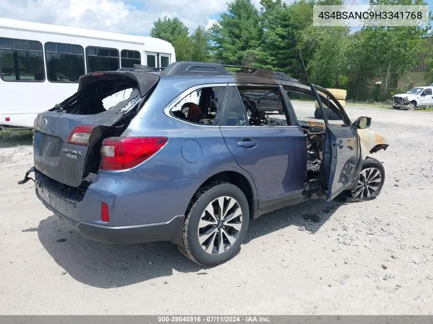 4S4BSANC9H3341768 2017 Subaru Outback 2.5I Limited