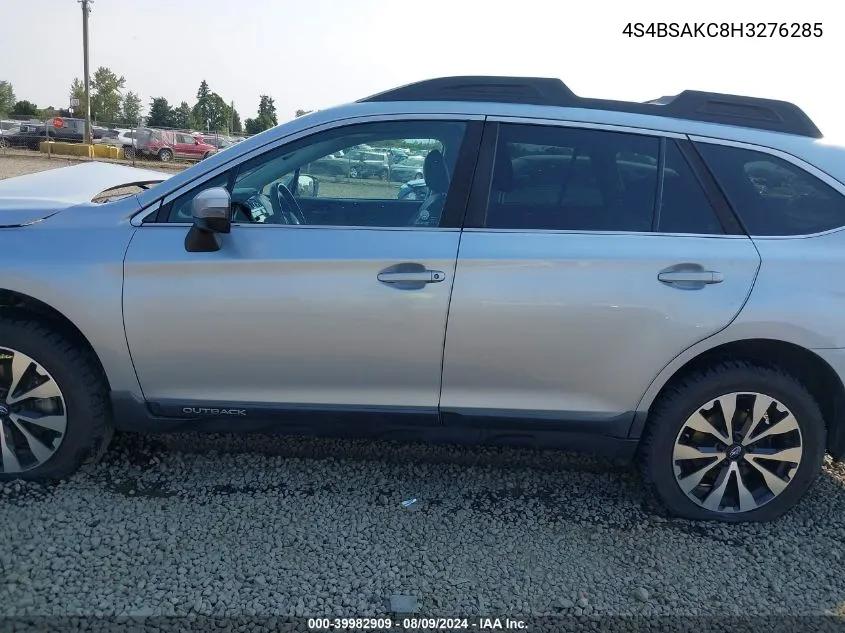 2017 Subaru Outback 2.5I Limited VIN: 4S4BSAKC8H3276285 Lot: 39982909