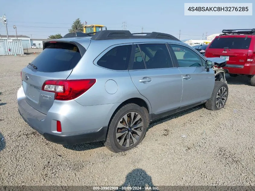 4S4BSAKC8H3276285 2017 Subaru Outback 2.5I Limited