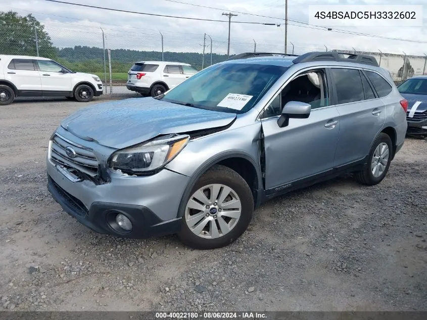 4S4BSADC5H3332602 2017 Subaru Outback 2.5I Premium