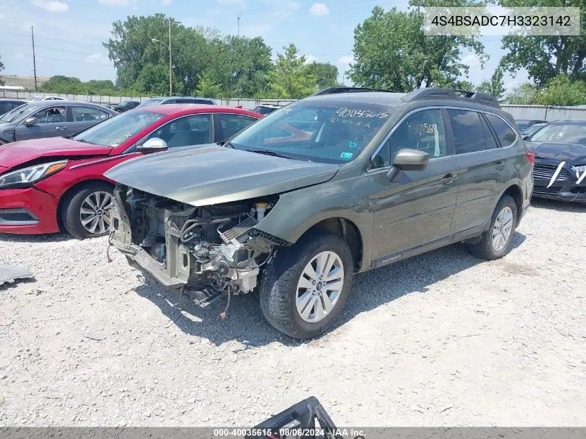 4S4BSADC7H3323142 2017 Subaru Outback 2.5I Premium