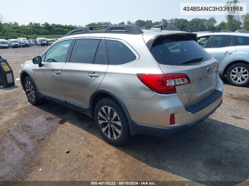 4S4BSANC3H3391968 2017 Subaru Outback 2.5I Limited