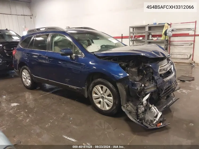 2017 Subaru Outback 2.5I Premium VIN: 4S4BSAFCXH3312066 Lot: 40151528