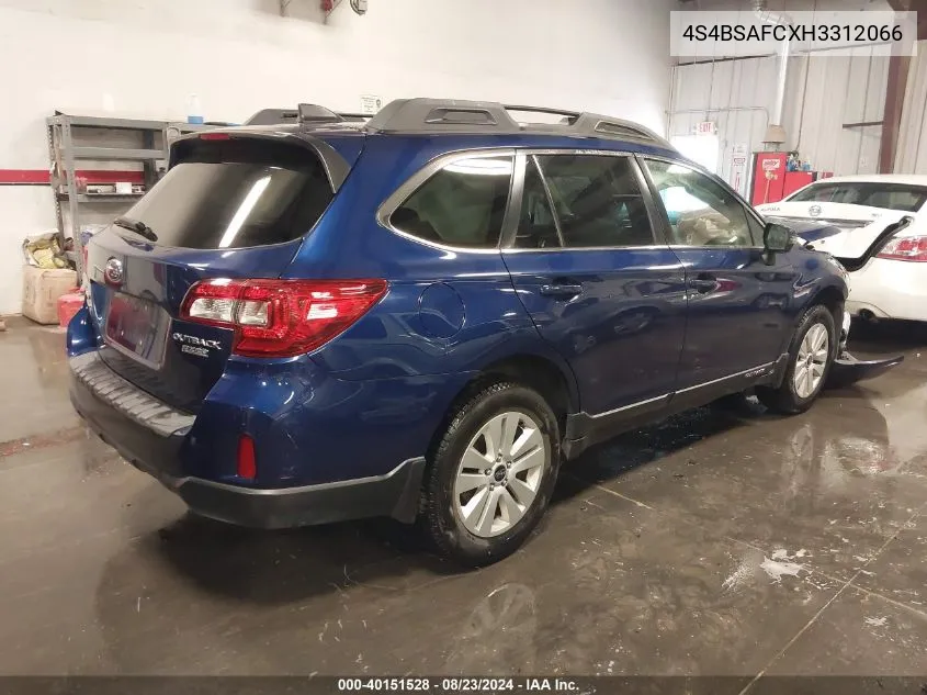 2017 Subaru Outback 2.5I Premium VIN: 4S4BSAFCXH3312066 Lot: 40151528