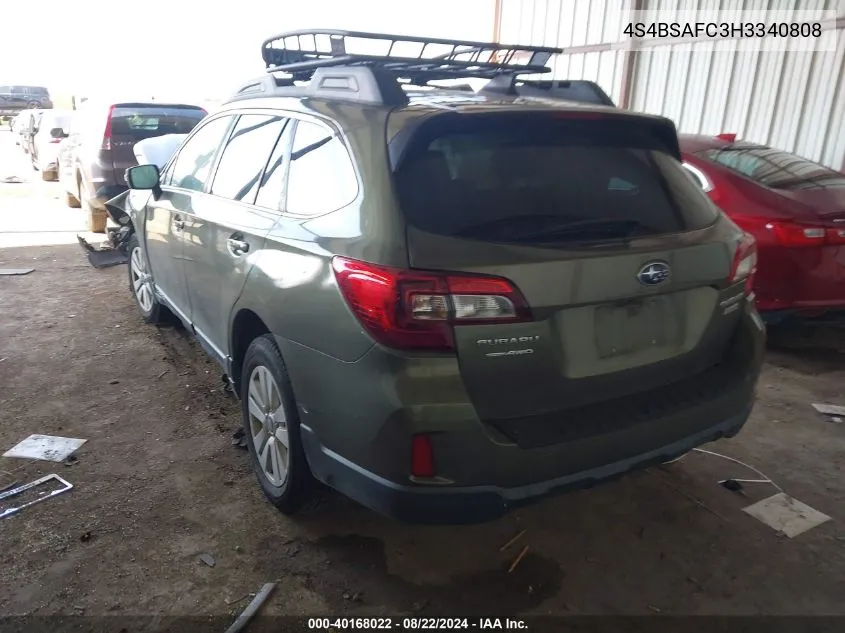 4S4BSAFC3H3340808 2017 Subaru Outback 2.5I Premium