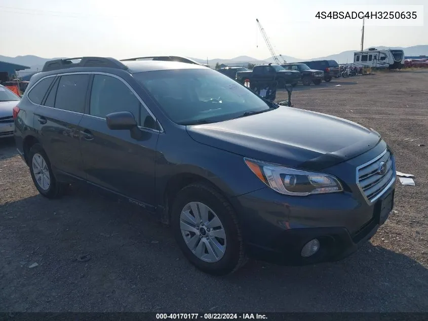 4S4BSADC4H3250635 2017 Subaru Outback 2.5I Premium