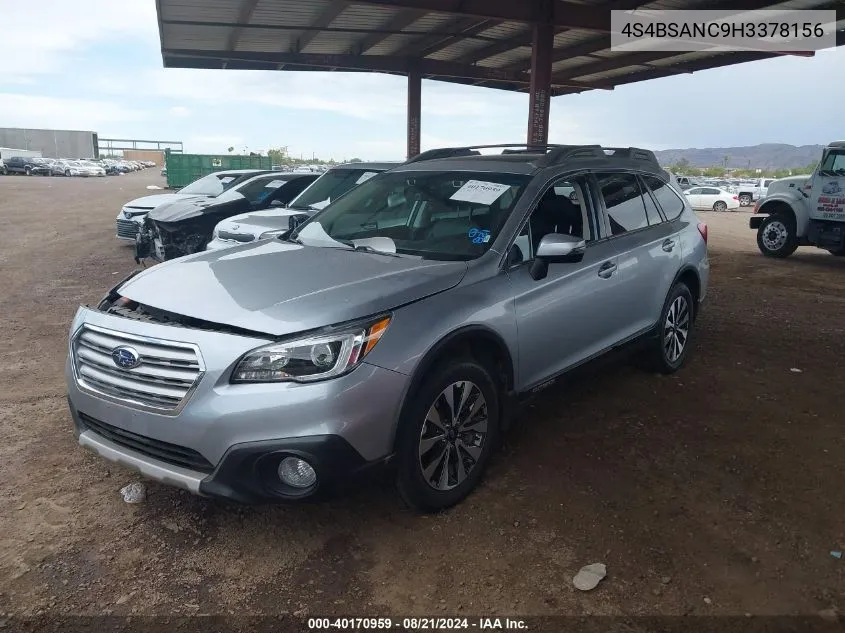 4S4BSANC9H3378156 2017 Subaru Outback 2.5I Limited