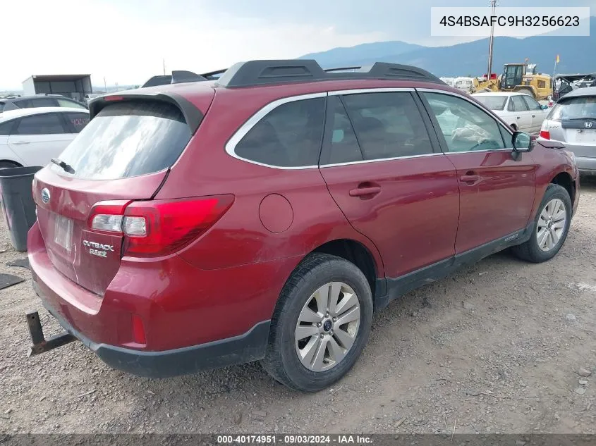 2017 Subaru Outback 2.5I Premium VIN: 4S4BSAFC9H3256623 Lot: 40174951