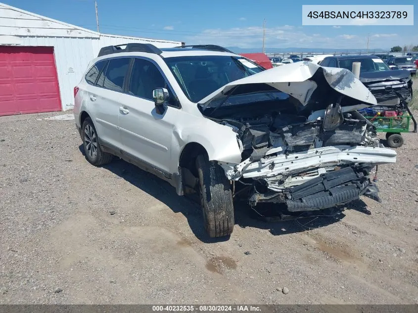 2017 Subaru Outback 2.5I Limited VIN: 4S4BSANC4H3323789 Lot: 40232535