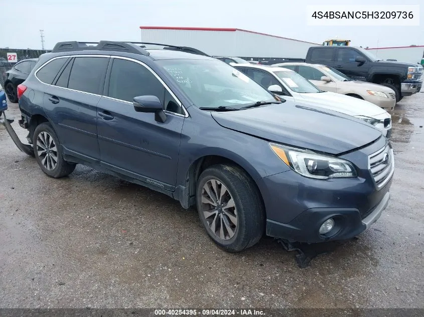 2017 Subaru Outback 2.5I Limited VIN: 4S4BSANC5H3209736 Lot: 40254395