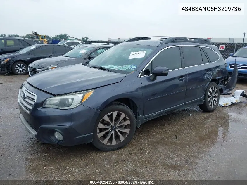 4S4BSANC5H3209736 2017 Subaru Outback 2.5I Limited