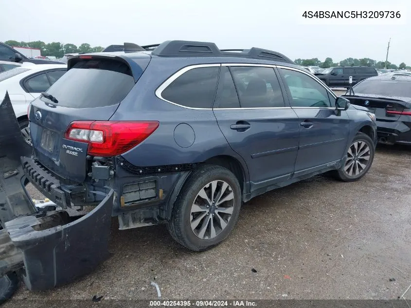 2017 Subaru Outback 2.5I Limited VIN: 4S4BSANC5H3209736 Lot: 40254395