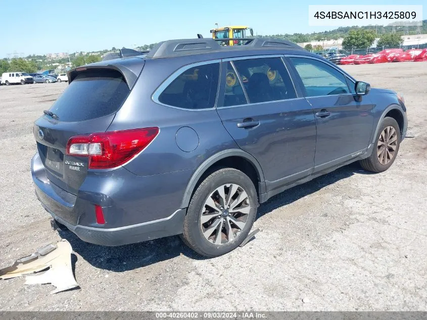 2017 Subaru Outback 2.5I Limited VIN: 4S4BSANC1H3425809 Lot: 40260402