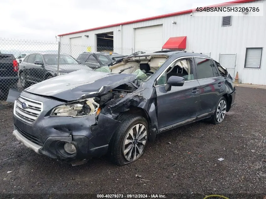 2017 Subaru Outback 2.5I Limited VIN: 4S4BSANC5H3206786 Lot: 40279373