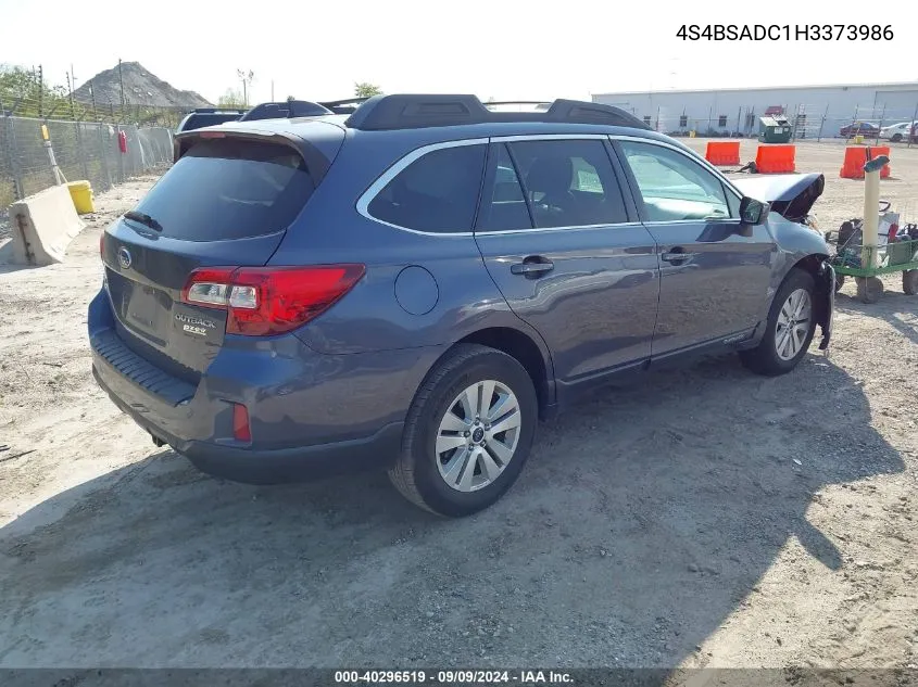 2017 Subaru Outback 2.5I Premium VIN: 4S4BSADC1H3373986 Lot: 40296519