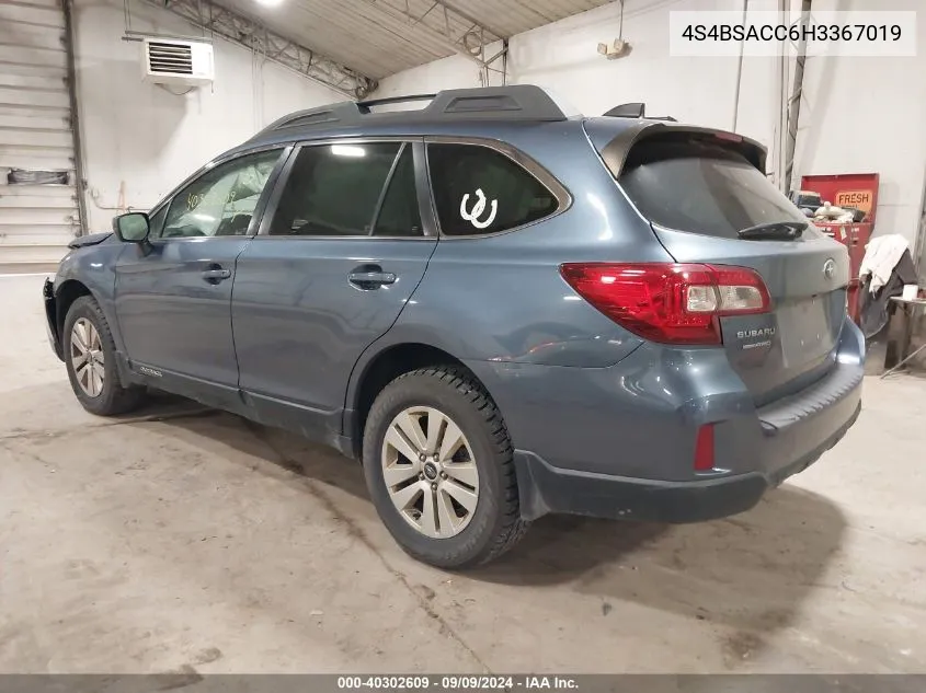 4S4BSACC6H3367019 2017 Subaru Outback 2.5I Premium