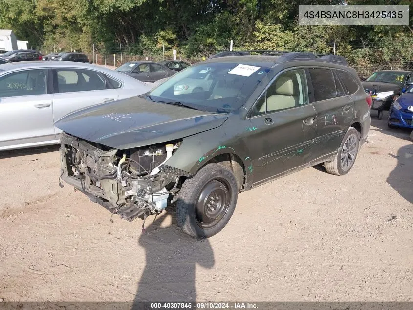 4S4BSANC8H3425435 2017 Subaru Outback 2.5I Limited