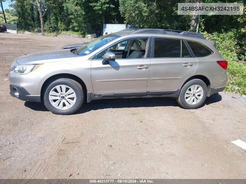 2017 Subaru Outback 2.5I Premium VIN: 4S4BSAFCXH3242195 Lot: 40313777