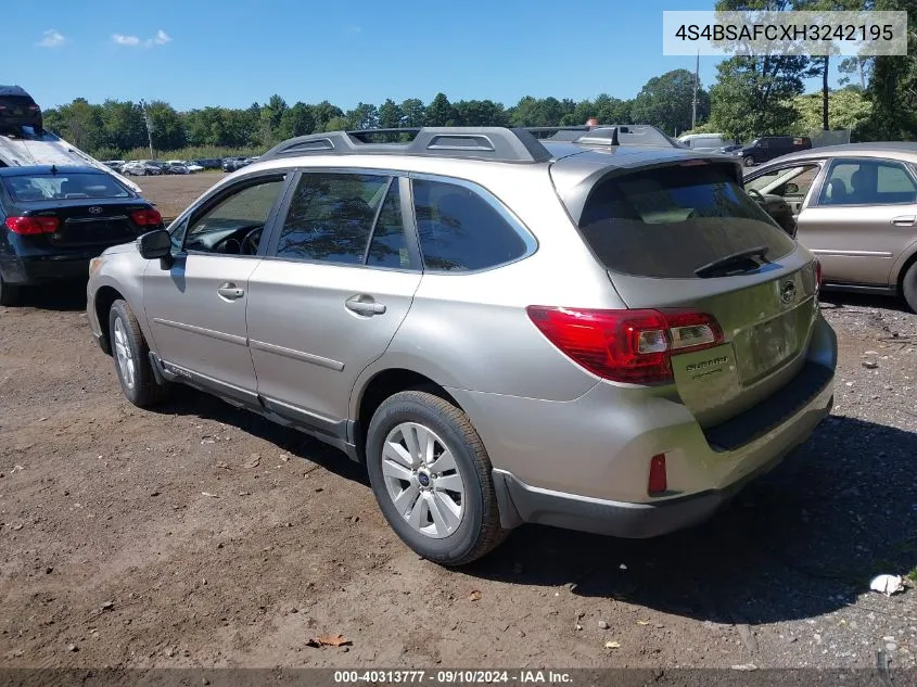 4S4BSAFCXH3242195 2017 Subaru Outback 2.5I Premium