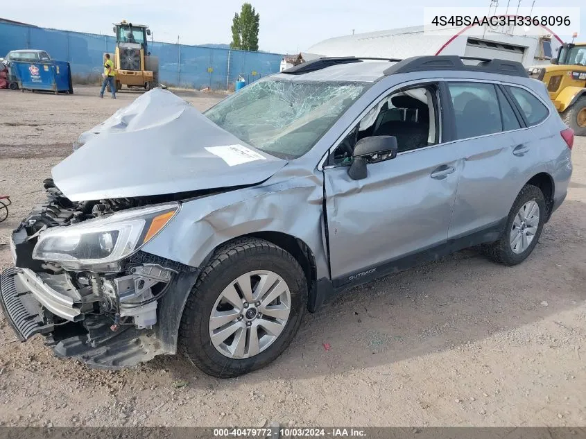 2017 Subaru Outback 2.5I VIN: 4S4BSAAC3H3368096 Lot: 40479772