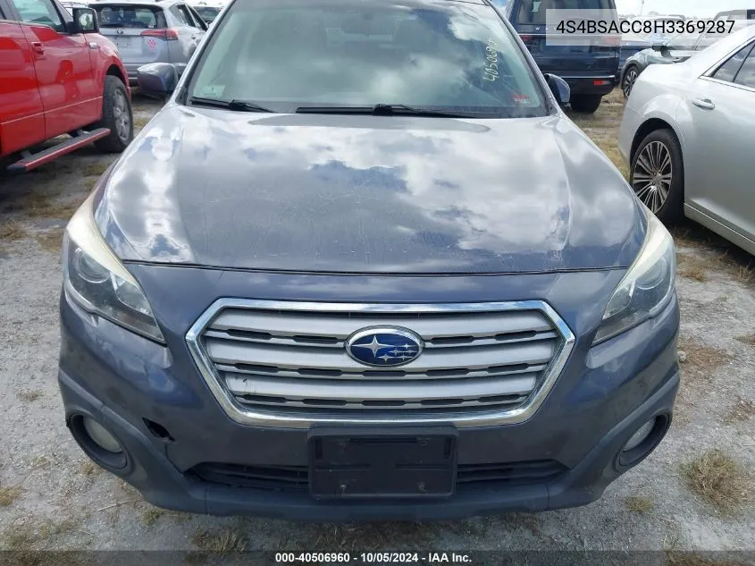 2017 Subaru Outback 2.5I Premium VIN: 4S4BSACC8H3369287 Lot: 40506960