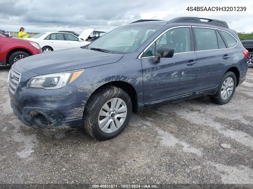 4S4BSAAC9H3201239 2017 Subaru Outback 2.5I