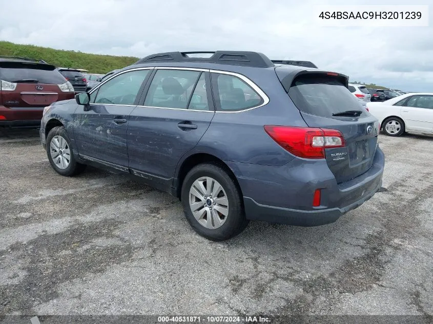 4S4BSAAC9H3201239 2017 Subaru Outback 2.5I