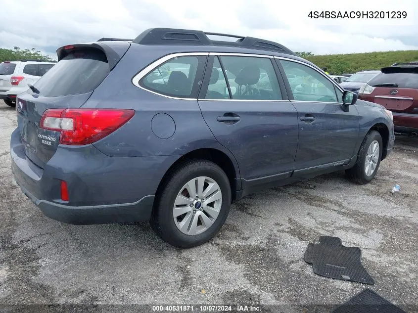 4S4BSAAC9H3201239 2017 Subaru Outback 2.5I