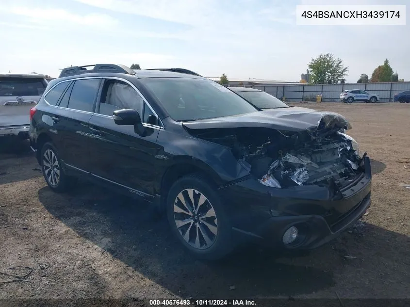 2017 Subaru Outback 2.5I Limited VIN: 4S4BSANCXH3439174 Lot: 40576493