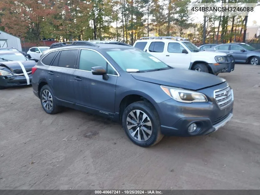 2017 Subaru Outback 2.5I Limited VIN: 4S4BSANC5H3246088 Lot: 40667241