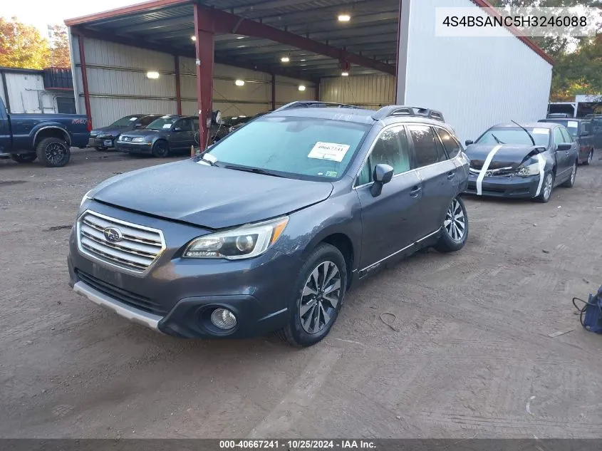 2017 Subaru Outback 2.5I Limited VIN: 4S4BSANC5H3246088 Lot: 40667241