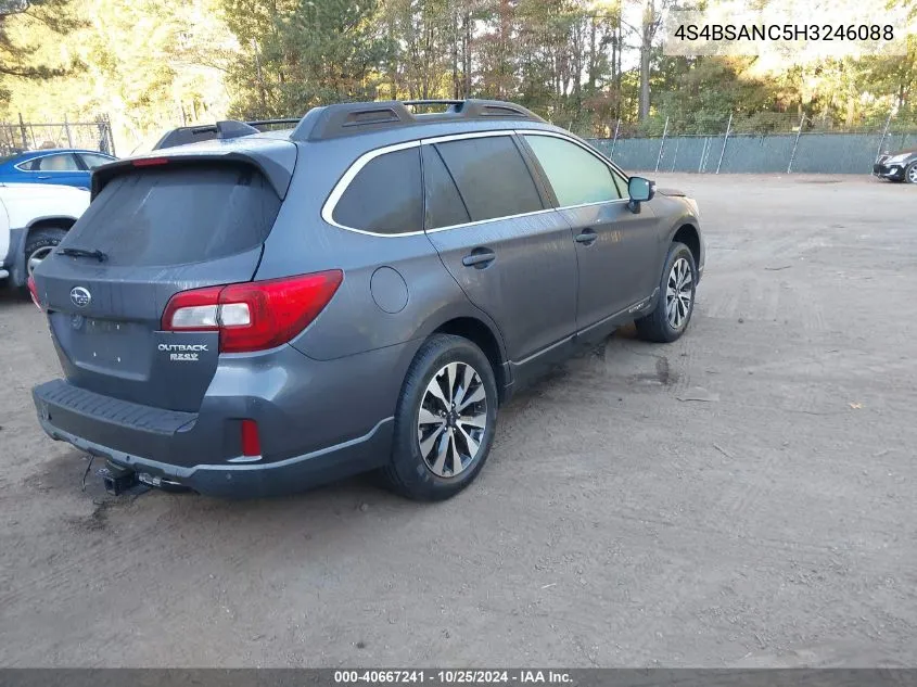 2017 Subaru Outback 2.5I Limited VIN: 4S4BSANC5H3246088 Lot: 40667241