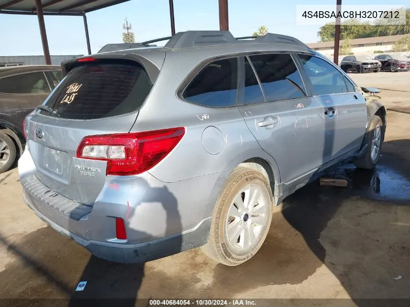 2017 Subaru Outback 2.5I VIN: 4S4BSAAC8H3207212 Lot: 40684054