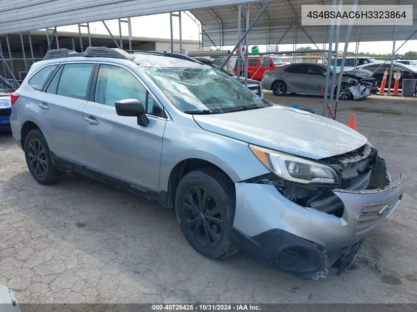 2017 Subaru Outback 2.5I VIN: 4S4BSAAC6H3323864 Lot: 40726425