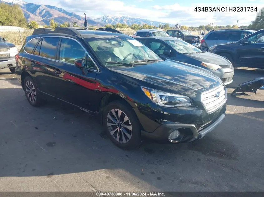 2017 Subaru Outback 2.5I Limited VIN: 4S4BSANC1H3231734 Lot: 40738908