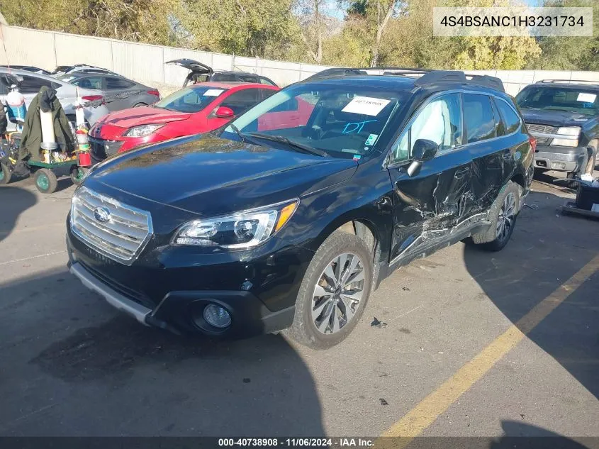 2017 Subaru Outback 2.5I Limited VIN: 4S4BSANC1H3231734 Lot: 40738908