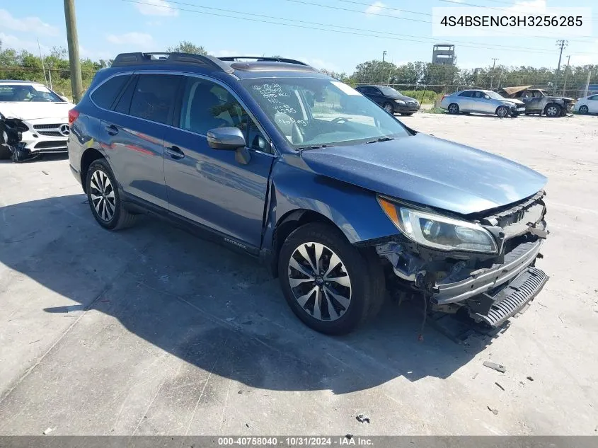 2017 Subaru Outback 3.6R Limited VIN: 4S4BSENC3H3256285 Lot: 40758040