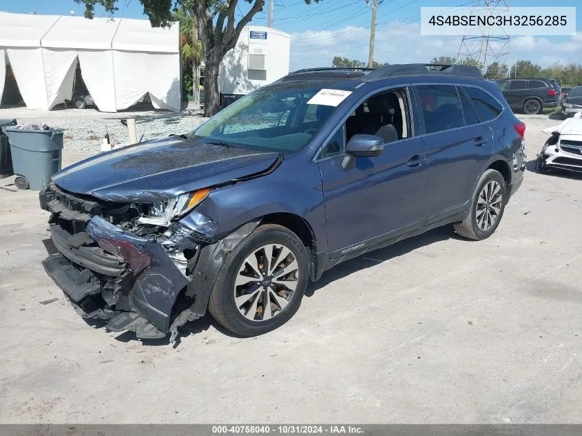 2017 Subaru Outback 3.6R Limited VIN: 4S4BSENC3H3256285 Lot: 40758040