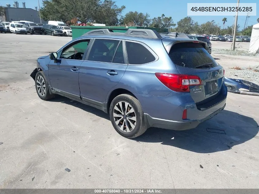 2017 Subaru Outback 3.6R Limited VIN: 4S4BSENC3H3256285 Lot: 40758040