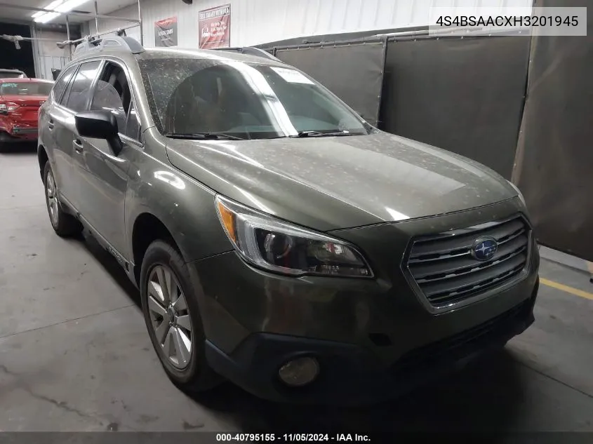 2017 Subaru Outback 2.5I VIN: 4S4BSAACXH3201945 Lot: 40795155