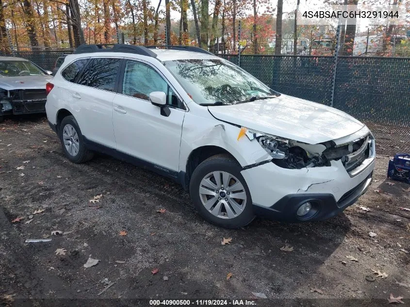 2017 Subaru Outback 2.5I Premium VIN: 4S4BSAFC6H3291944 Lot: 40900500