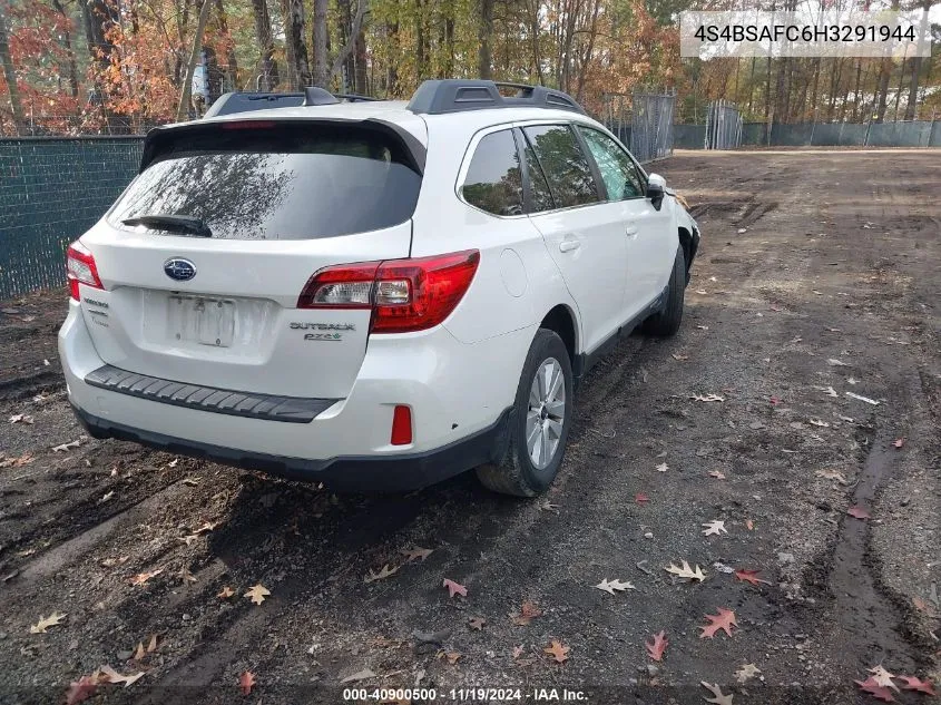 2017 Subaru Outback 2.5I Premium VIN: 4S4BSAFC6H3291944 Lot: 40900500