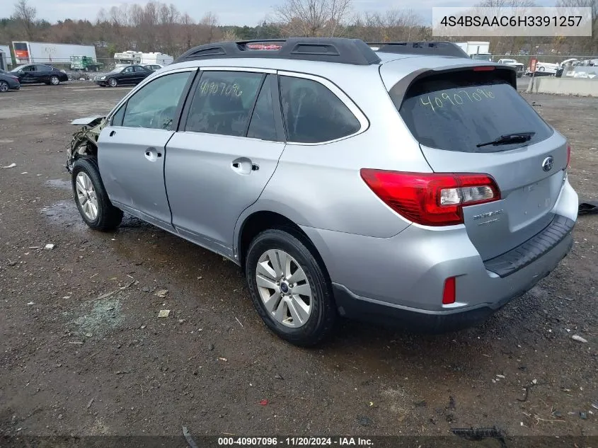 2017 Subaru Outback 2.5I VIN: 4S4BSAAC6H3391257 Lot: 40907096