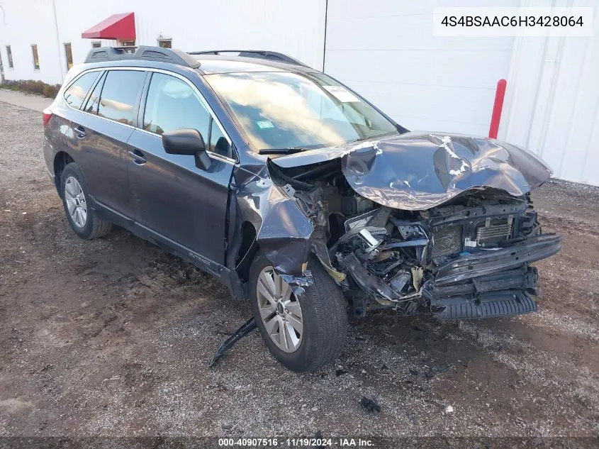 2017 Subaru Outback 2.5I VIN: 4S4BSAAC6H3428064 Lot: 40907516