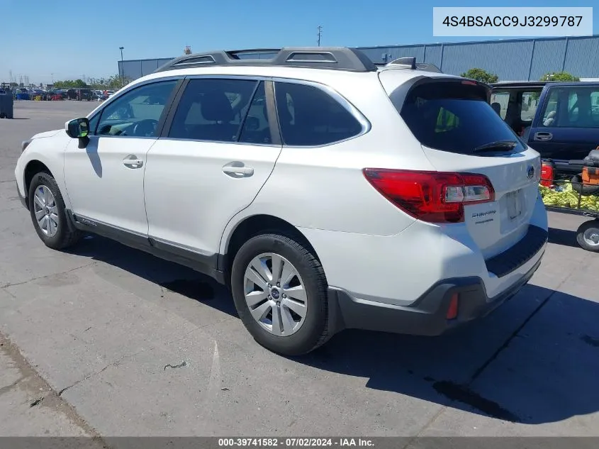 2018 Subaru Outback 2.5I Premium VIN: 4S4BSACC9J3299787 Lot: 39741582