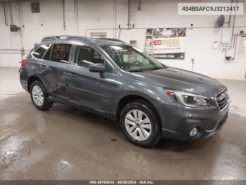 4S4BSAFC9J3212417 2018 Subaru Outback 2.5I Premium