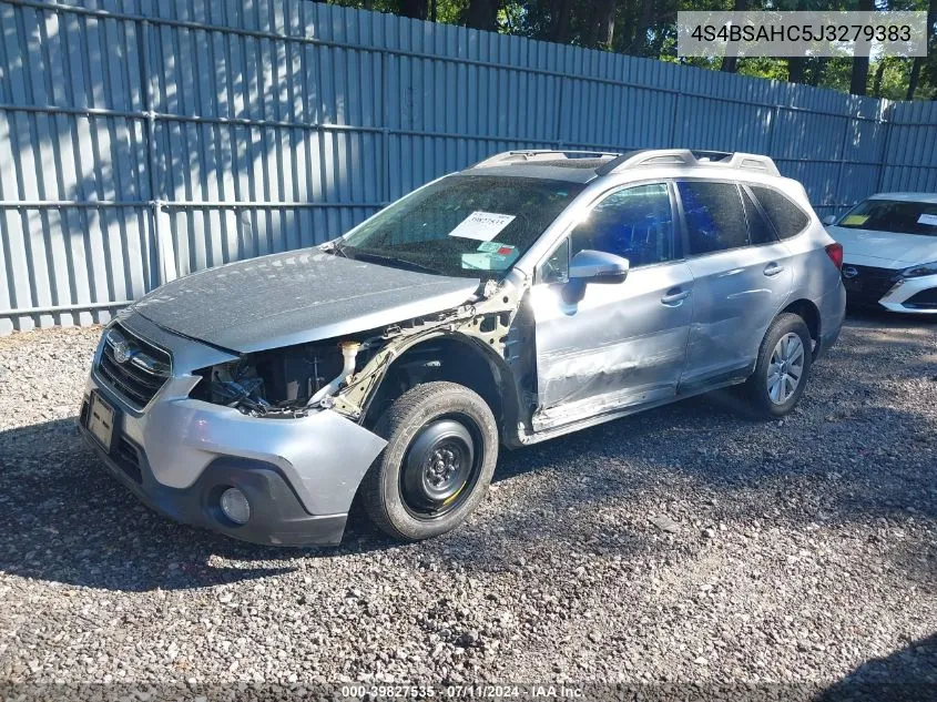 2018 Subaru Outback 2.5I Premium VIN: 4S4BSAHC5J3279383 Lot: 39827535