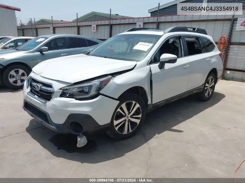 4S4BSANC4J3354918 2018 Subaru Outback 2.5I Limited