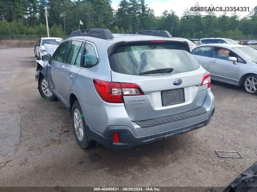 2018 Subaru Outback 2.5I VIN: 4S4BSAAC8J3354331 Lot: 40050531